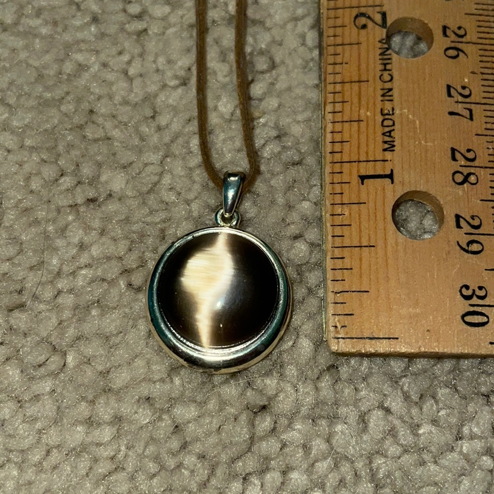 Brown Stone + Leather Necklace!